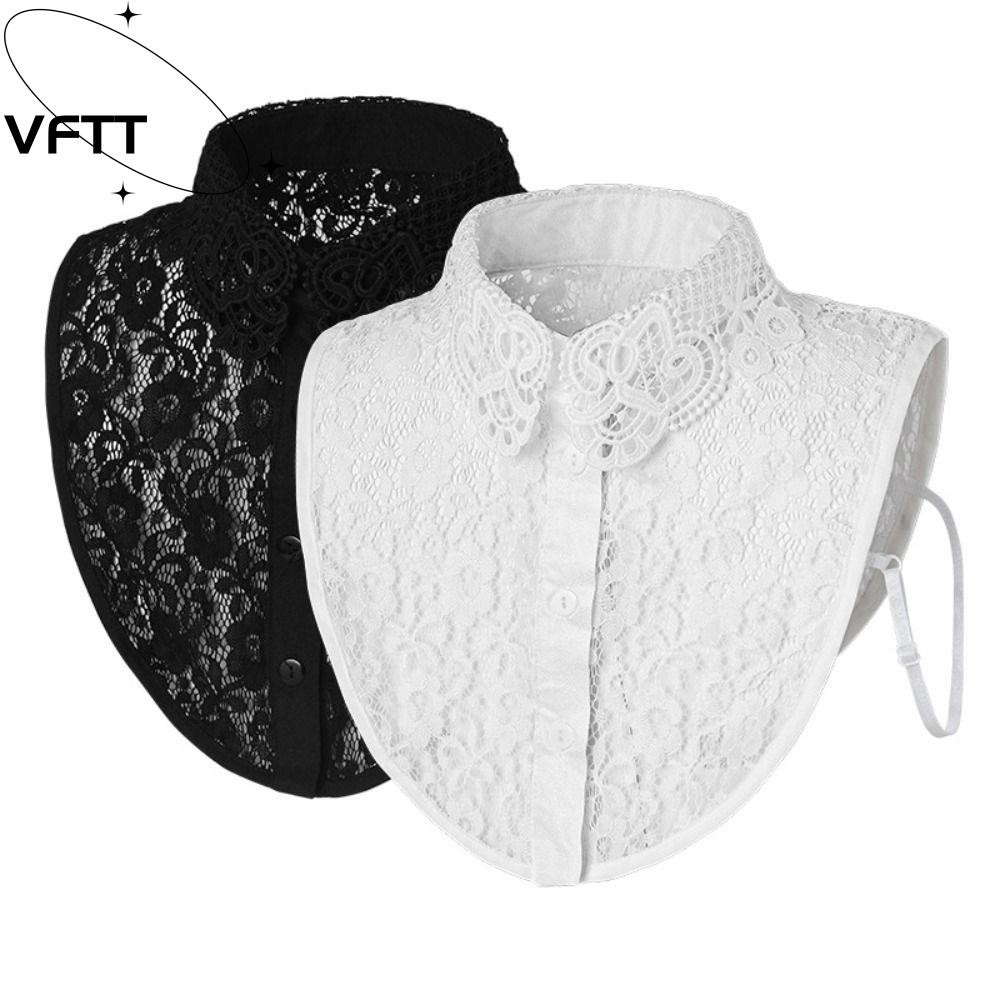 VFTT ปลอกคอลายลูกไม้แบบถอดออกได้ DIY พวงคอมินิสำหรับเสื้อผู้หญิง