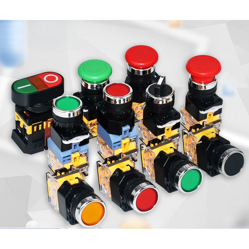 10 ชิ้น Jinquan LA38-11D สวิตช์ปุ่มกดแบบล็อคตัวเอง/รีเซ็ตตัวเอง มีไฟส่องสว่าง หนึ่งเปิดหนึ่งปิด