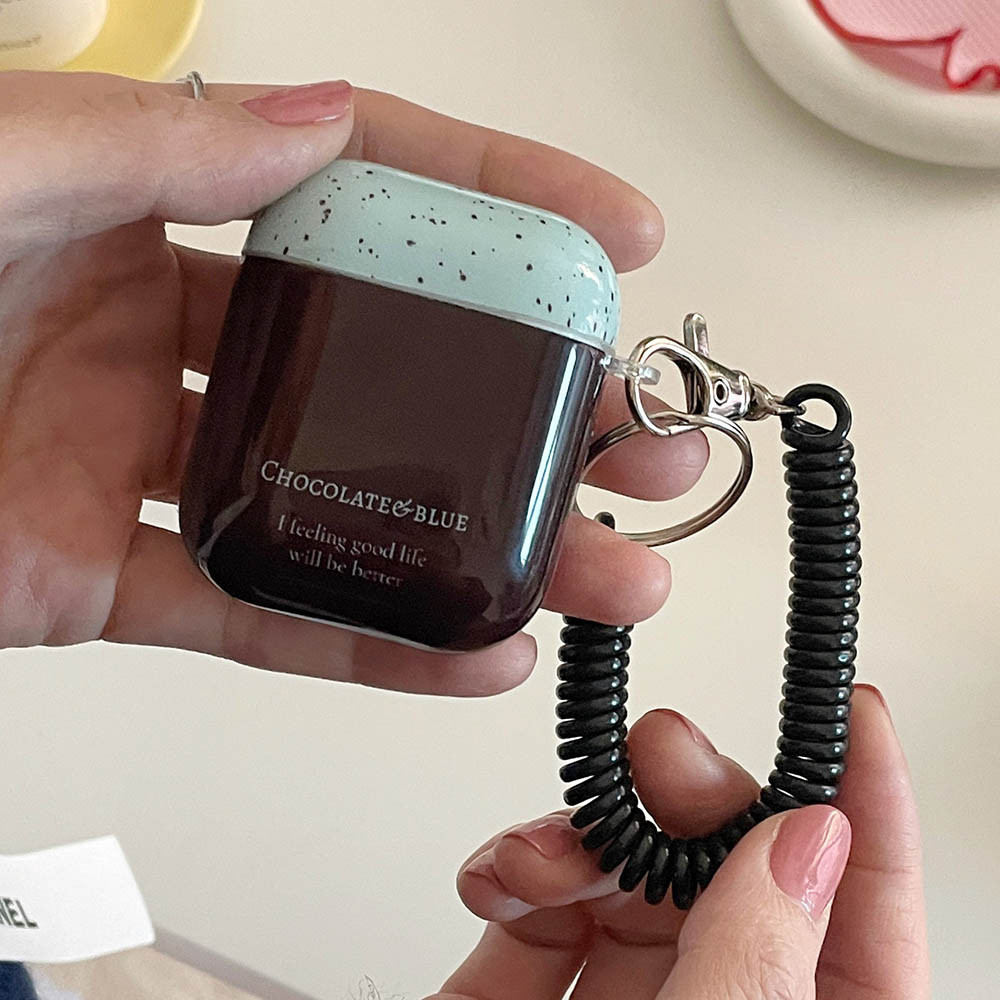 Simple Chocolate Blue Splice หูฟังสําหรับ AirPods 1 2 3 Airpod 4 Air Pods Pro รุ่นที่ 2 พร้อมจี้ฤดูใ