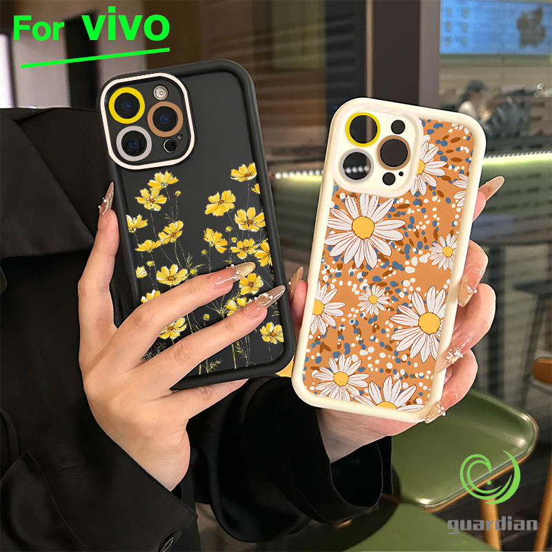 For Vivo เคสโทรศัพท์วิโว่ Y20 Y20s Y12s Y12A ดอกไม้สีเหลือง Y17 Y12 Y15 Y11 Y12i Y15A Y200 โทรศัพท์วิโว่ V40 V