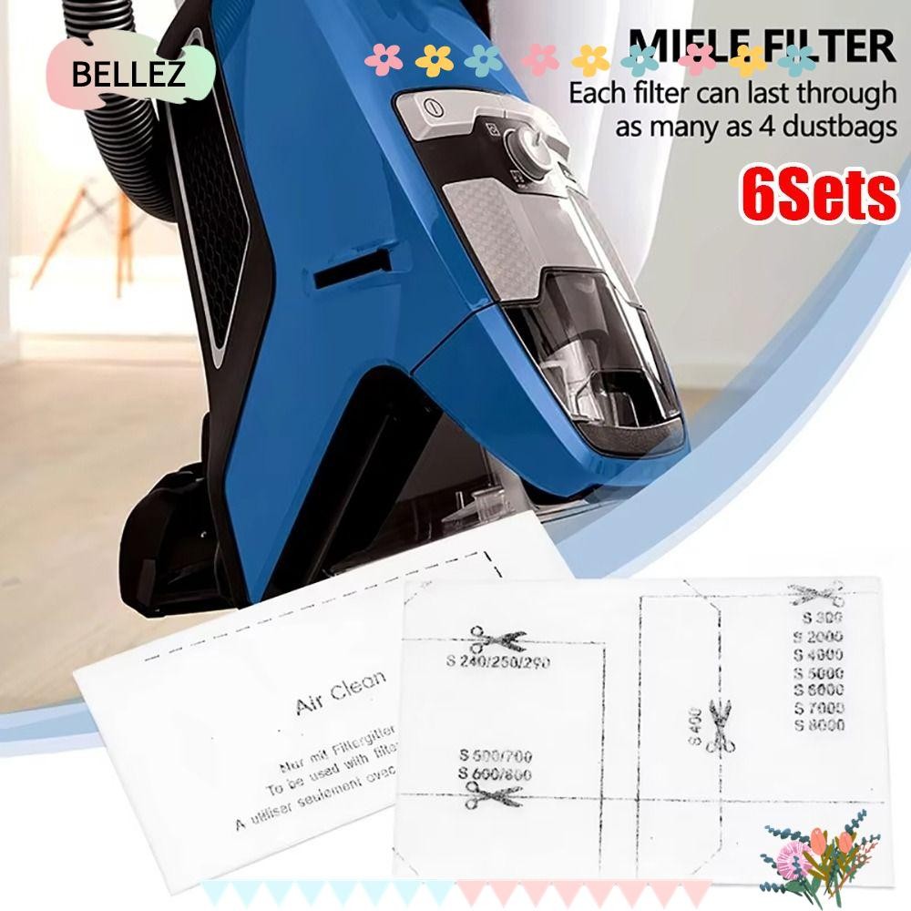 BELLEZ 6 ชุดเครื่องดูดฝุ่น, Air Clean ไอเสียกรองผ้าฝ้าย,ทนทานแพ็คเครื่องใช้ในบ้านอะไหล่สําหรับ Miele