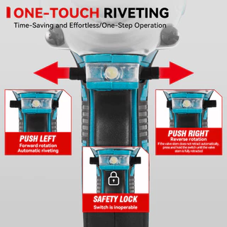 ONEVAN 25000N เครื่องยิงรีเวท ปืนหมุดย้ําไฟฟ้าแบบไม่มีแปรงไร้สาย LED Rivet Nut Gun เจาะเครื่องมือโลดอัตโนมัติ