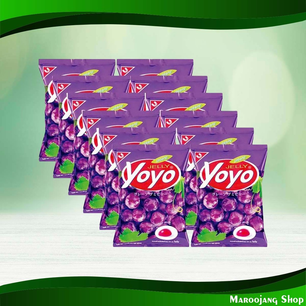เยลลี่องุ่น โยโย่ 15 กรัม x 12 ชิ้น Grape Jelly Yoyo