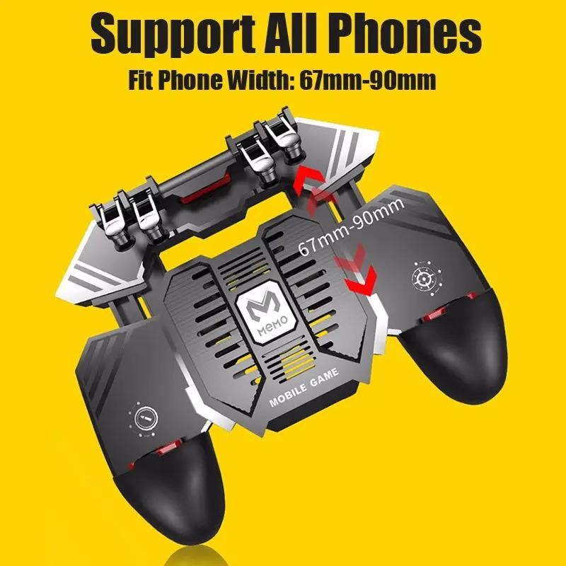 AK77 Gamepad 6 นิ้วควบคุมโทรศัพท์มือถือเกม Pad Controller 1200mAh หม้อน้ํามือถือสําหรับ PUBG สําหรับ