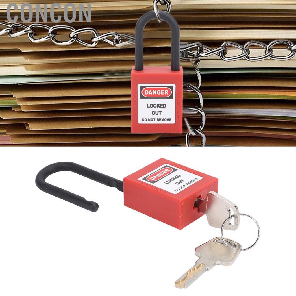 Tagout lockout concon-th ล็อคล็อคความปลอดภัย 1.8 x 1.6 0.8in ไนลอนล็อคแท็กล็อคแท็กที่มี 2 ปุ่มสำหรับการใช้งานไฟฟ้า