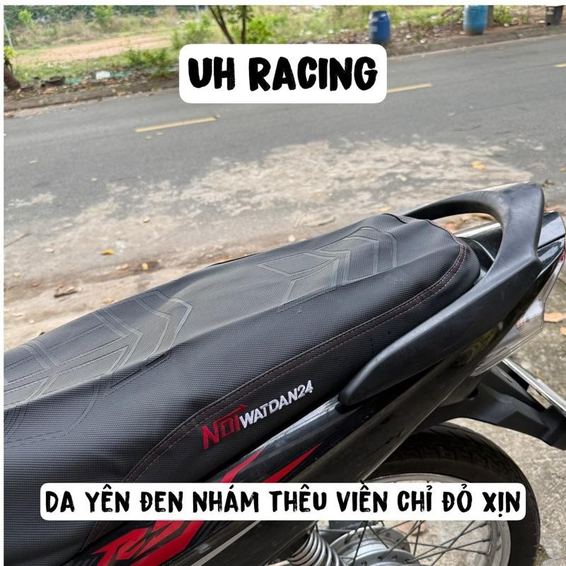 [GOOD LEATHER] หนังอานไทยสีดําด้าน ขอบปักคุณภาพสูง สําหรับ Exciter, Sirius, Dream, Wave, Winner โซนิ