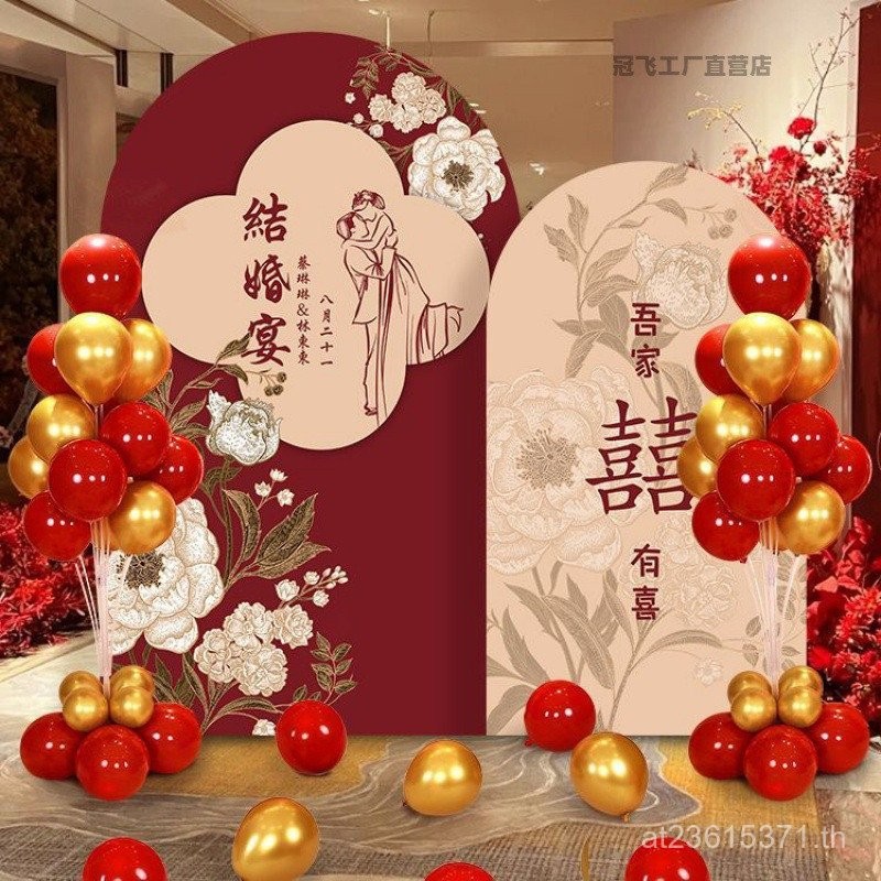 ชุดตกแต่งพื้นหลังงานแต่งงาน Wall kt Board-made เค้าโครงนอกสถานที่โลโก้งานแต่งงาน Leave Photo Area หม