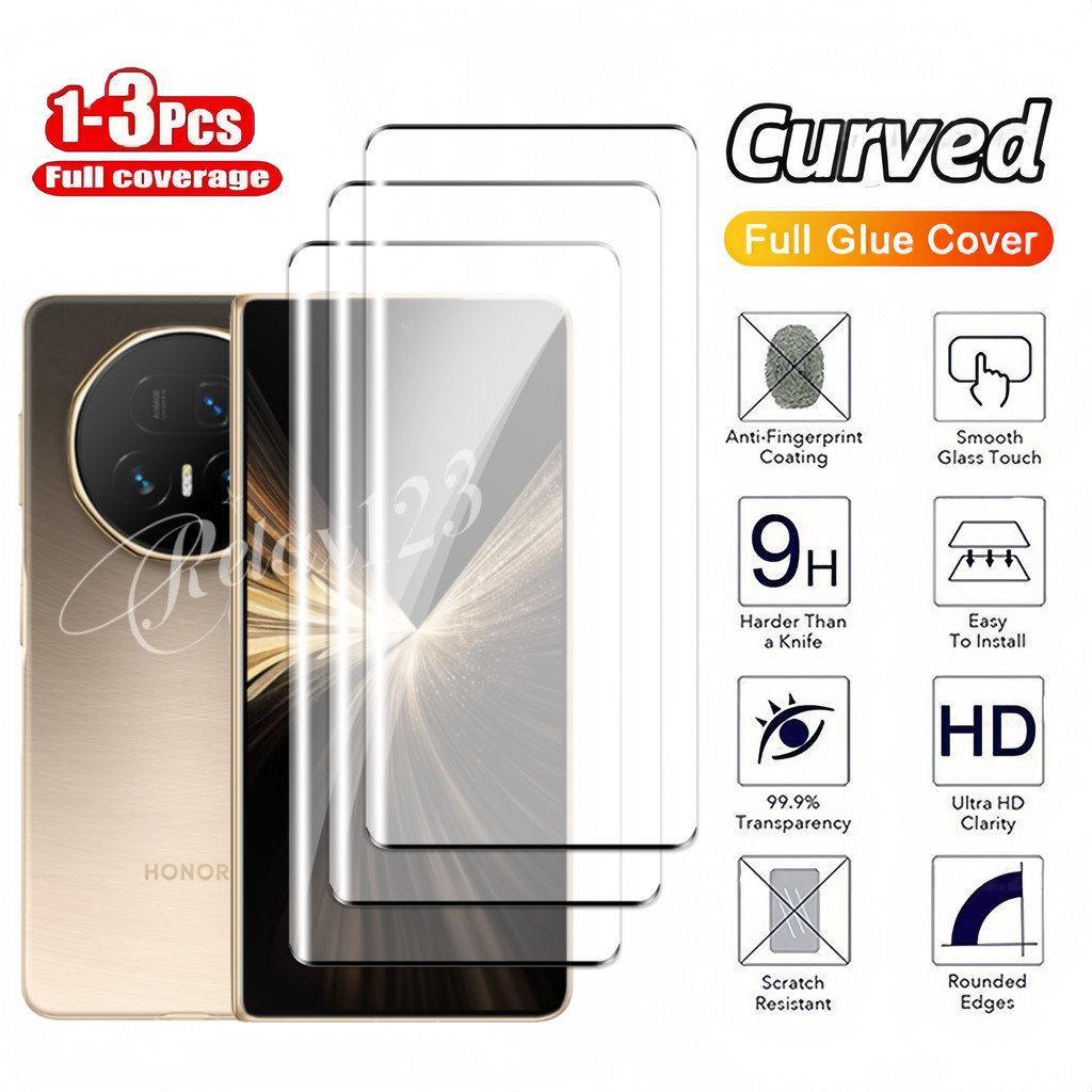 สําหรับ Honor กระจกนิรภัยใส 9H 3 ชิ้น สําหรับ Magic V6/V5/MagicV3 5G 2025