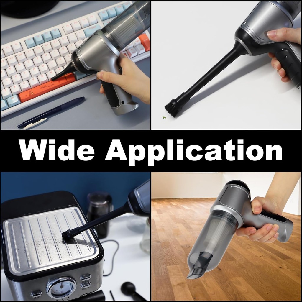 Yougfin เครื่องดูดฝุ่นในรถยนต์ไร้สาย, 3 in 1 เครื่องดูดฝุ่นมือถือมอเตอร์ไร้แปรงถ่านกําลังสูง 12500PA