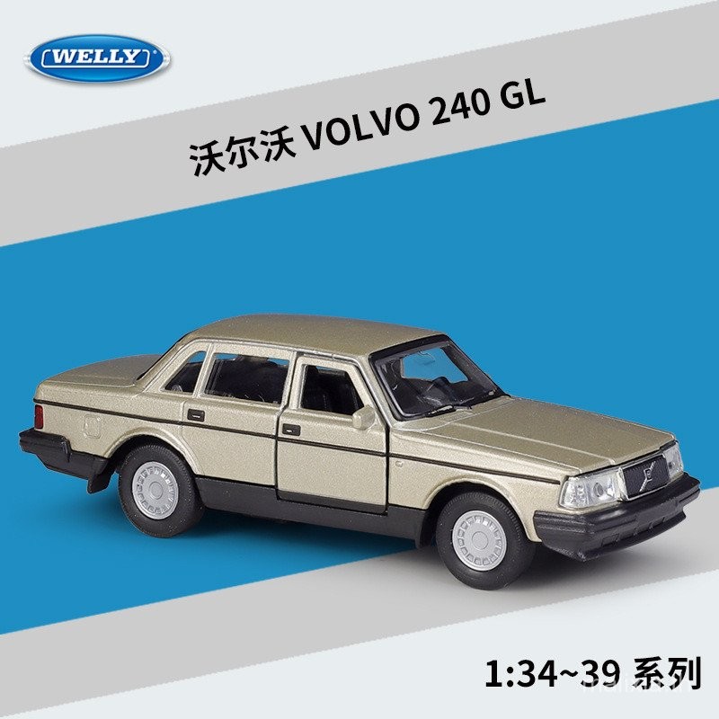 [LiLi's Toys] Willie WELLY1: 36 Volvo VOLVO240GL จําลองรถโลหะผสมสําเร็จรูปรุ่นดึงกลับรถของเล่น250908