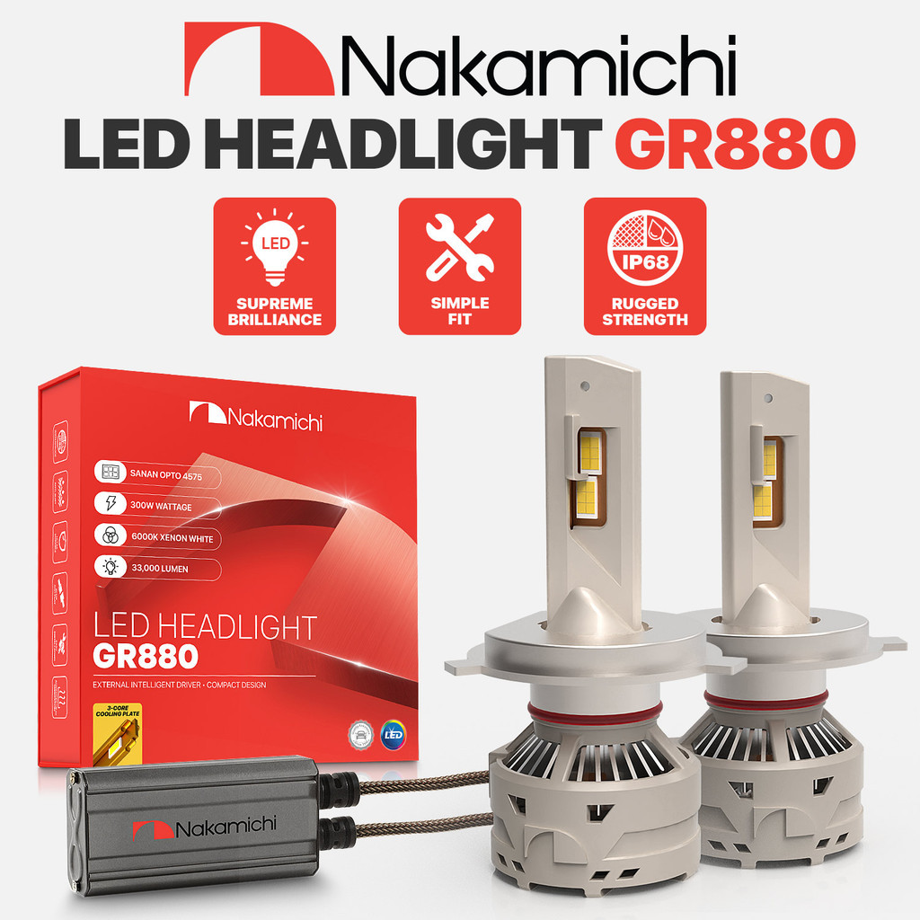 NAKAMICHI 2PCS Nakamiichi รถ LED ไฟหน้า/Foglight 300W H1 H4 H7 H8/H11 HB3/9005 HB4/9006 H1R219012 GR
