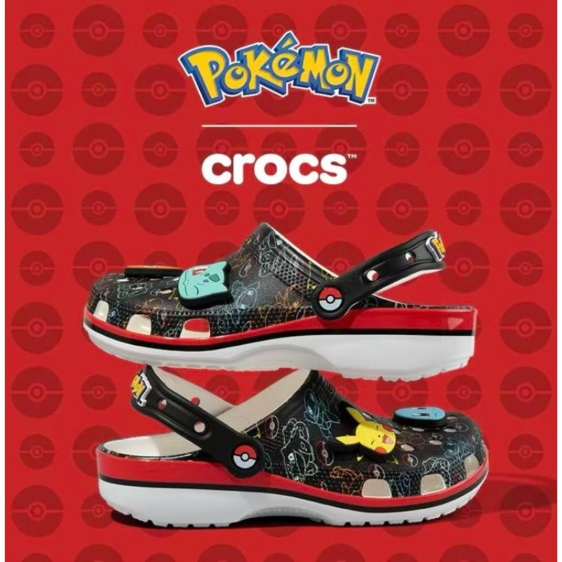 รองเท้าแตะสำหรับเด็ก Pokémon ดีไซน์คลาสสิก มีรูกันลื่นสวมใส่ง่ายและสบาย