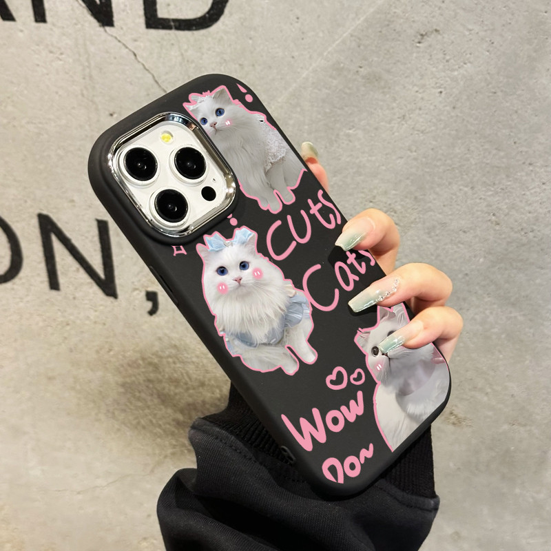 สินค้าใหม่ขายดี ขายดีในเว็บไซต์เกาหลี  ภาพวาดแมวสีดำสำหรับ iphone เคสไอโฟน 13 12 11 PRO MAX 14 15 16X XS MAX XR 7/8PLUS ราคา ถูกที่สุด ดีลบีเคเค แกลเลอรีภาพที่ 7
