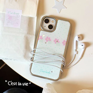 Polka Dot ดอกไม้เคสโทรศัพท์ Drop-Resistant สําหรับ iPhone 16 Promax 15 Promax 11 12 13 14plus 15plus 16e 16plus 15pro