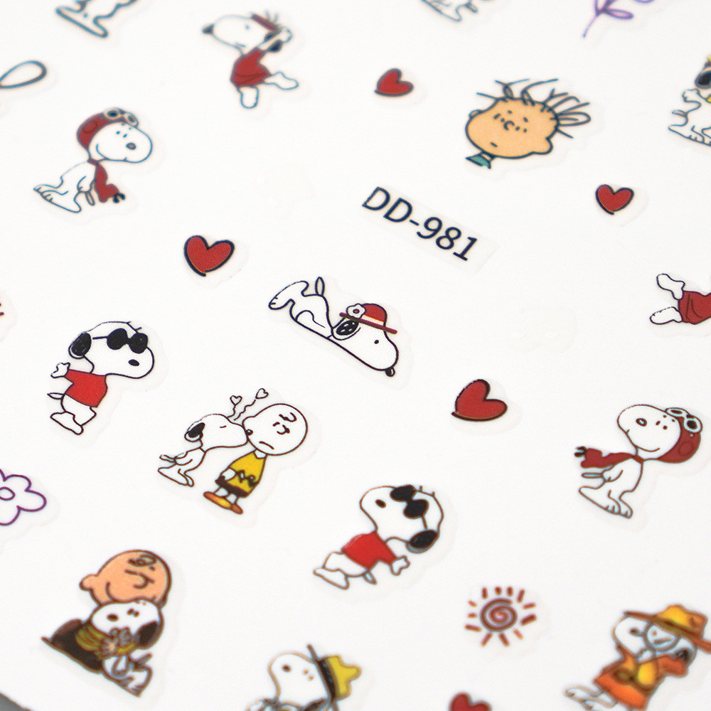 Redanco สไตล์ใหม่ 3D ขายร้อนการ์ตูนน่ารัก Snoopy สติกเกอร์แต่งเล็บกาวสติ๊กเกอร์ติดเล็บเครื่องประดับขายส่ง