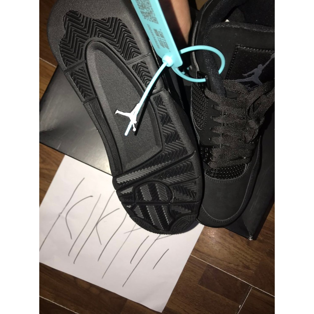 Air Jordan 4 AJ4 Black Cat Pure Black Samurai Suede Jordan 4 รองเท้าบาสเก็ตบอลสีดําทั้งหมด CU1110-01