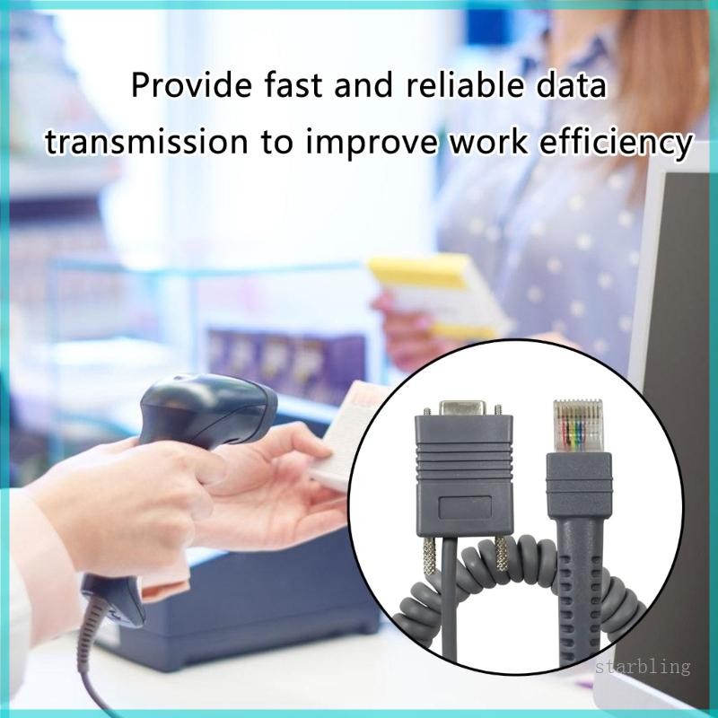 Star RJ45 ถึง RS232 LS2208 Serial Data Cable Durability ก่อสร้างสําหรับสัญลักษณ์ Barcode Scanners LS