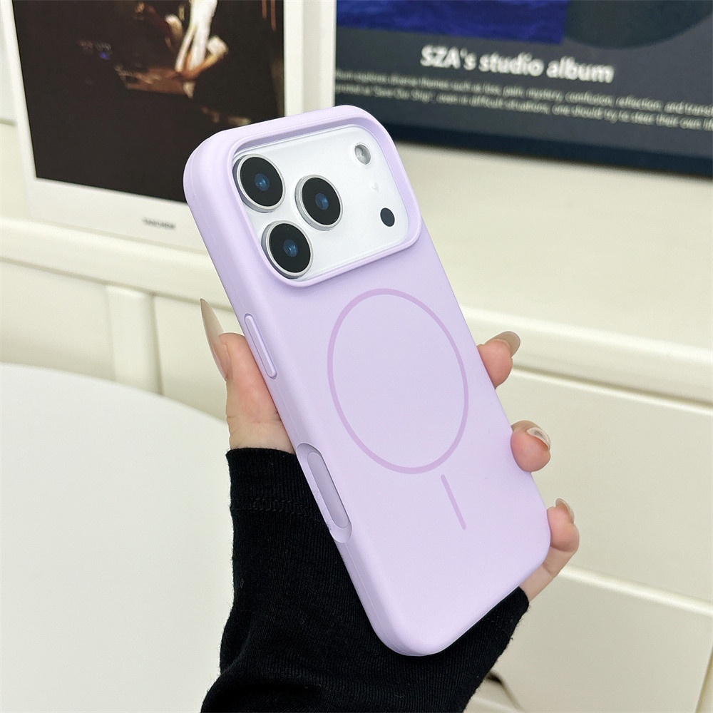 ป้องกันสกปรกซิลิโคนเหลวแม่เหล็กกรณีโทรศัพท์สําหรับ ไอโฟน 17 11 12 13 14 15 16 มือโปร สูงสุด บวก 17อากาศ ในตัวสักหลาดกันกระแทกนุ่มปกหลังป้องกันลายนิ้วมือเคลือบปลอก