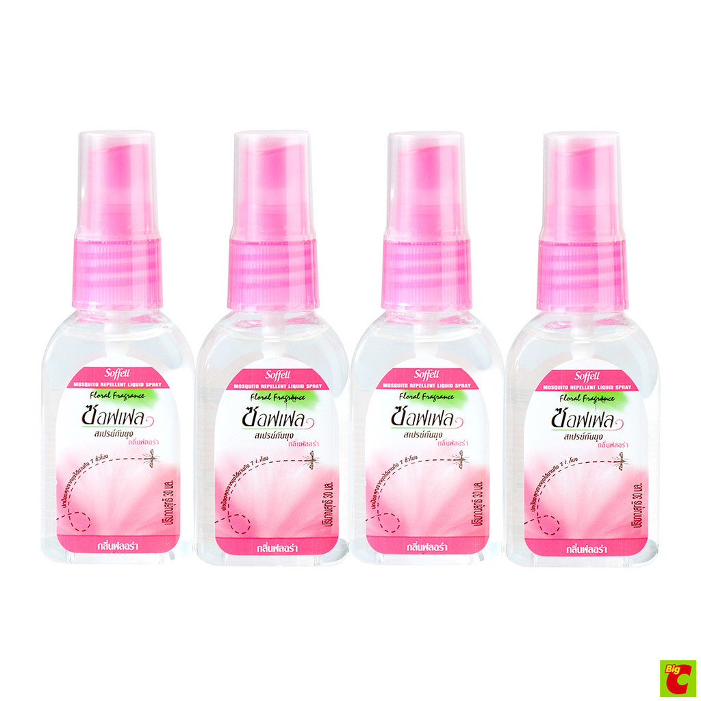 ซอฟเฟล สเปรย์กันยุง กลิ่นเฟลอร่า 30 มล. แพ็ค 4