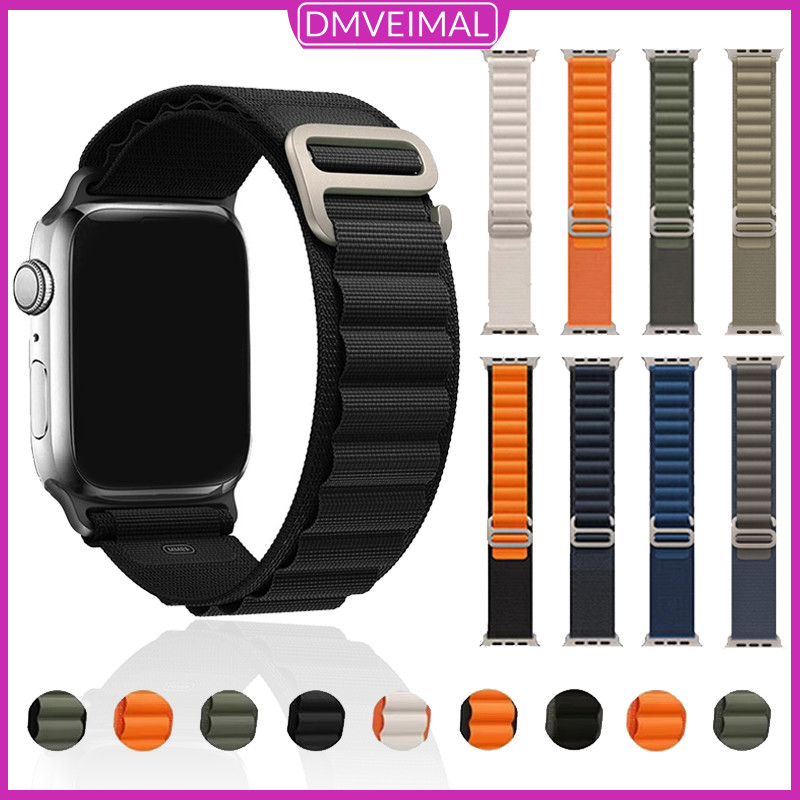 สายนาฬิกาแบบสปอร์ตห่วง Alpine ที่ทำจากไนลอน for SE IWatch Ultra 4 3 2 49 Series 12 11 10 9 8 44 40 46 45 42 41มม.