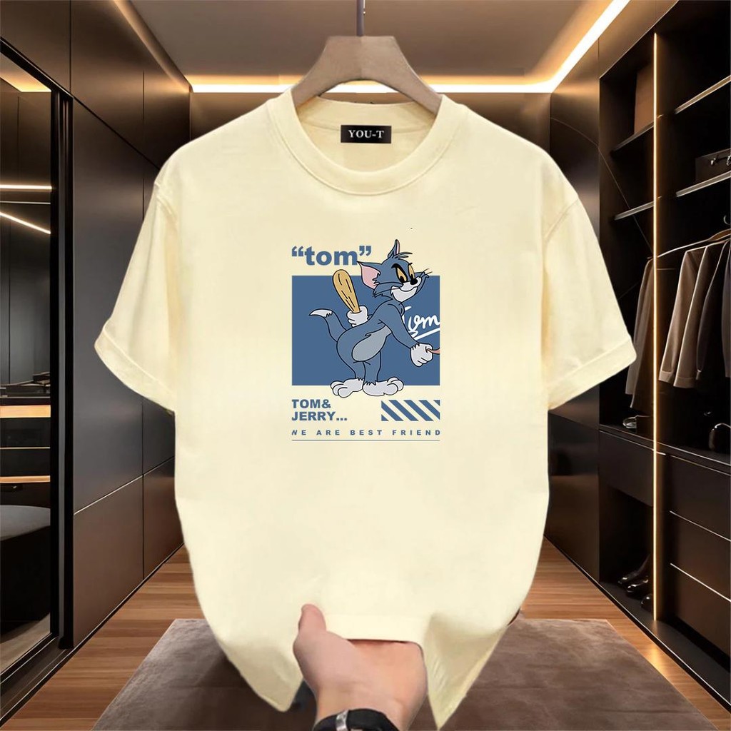 เสื้อยืดพิมพ์ลายสไตล์เกาหลี ขนาดไซร์ มีหลายไซร์ พิมพ์ลายการ์ตูน คอกลม แขนสั้น  พร้อมส่งจากไทย  BP001-T0076