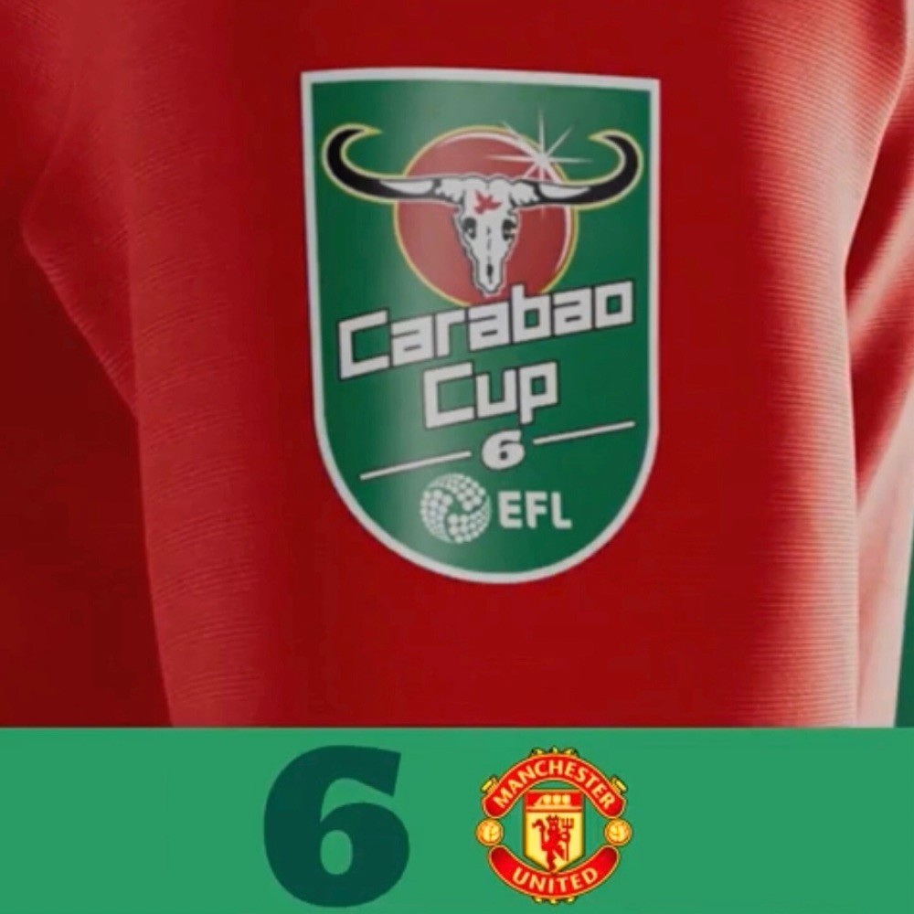 OFFICIAL EFL CARABAO CUP Winners 6 2025-26 Patch (สําหรับ Manchester United FC)