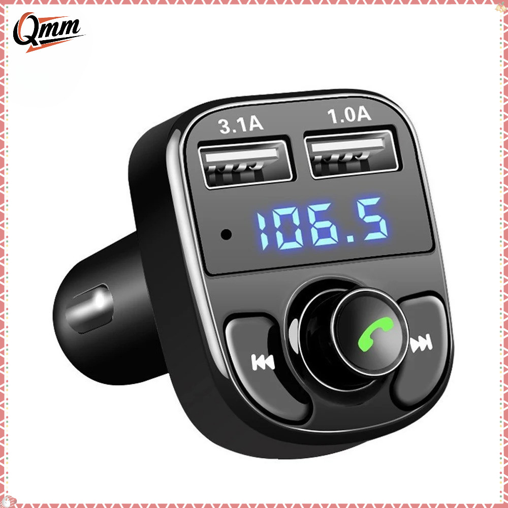 X8 Bluetooth 5.0 เครื่องส่งสัญญาณ FM ในรถยนต์ - Dual USB Fast Charger + ชุดแฮนด์ฟรี & เครื่องเล่น MP