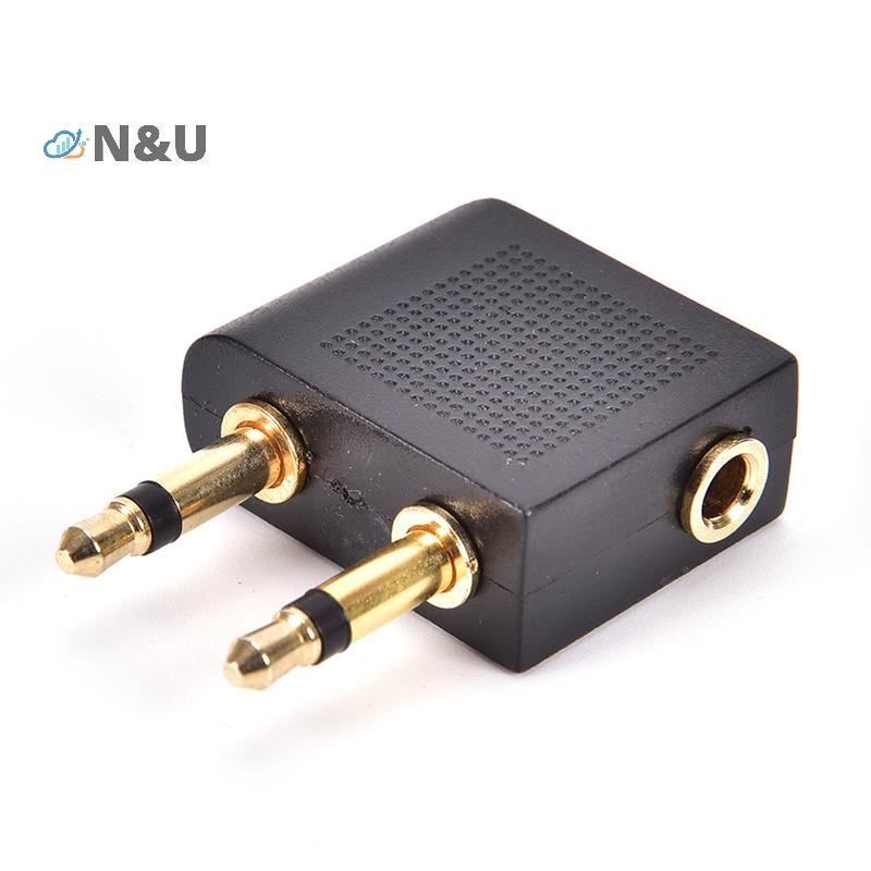 N&U Airplane Airline Travel Headphones Jack Audio ตัวแปลงอะแดปเตอร์ 3.5 มม. COD