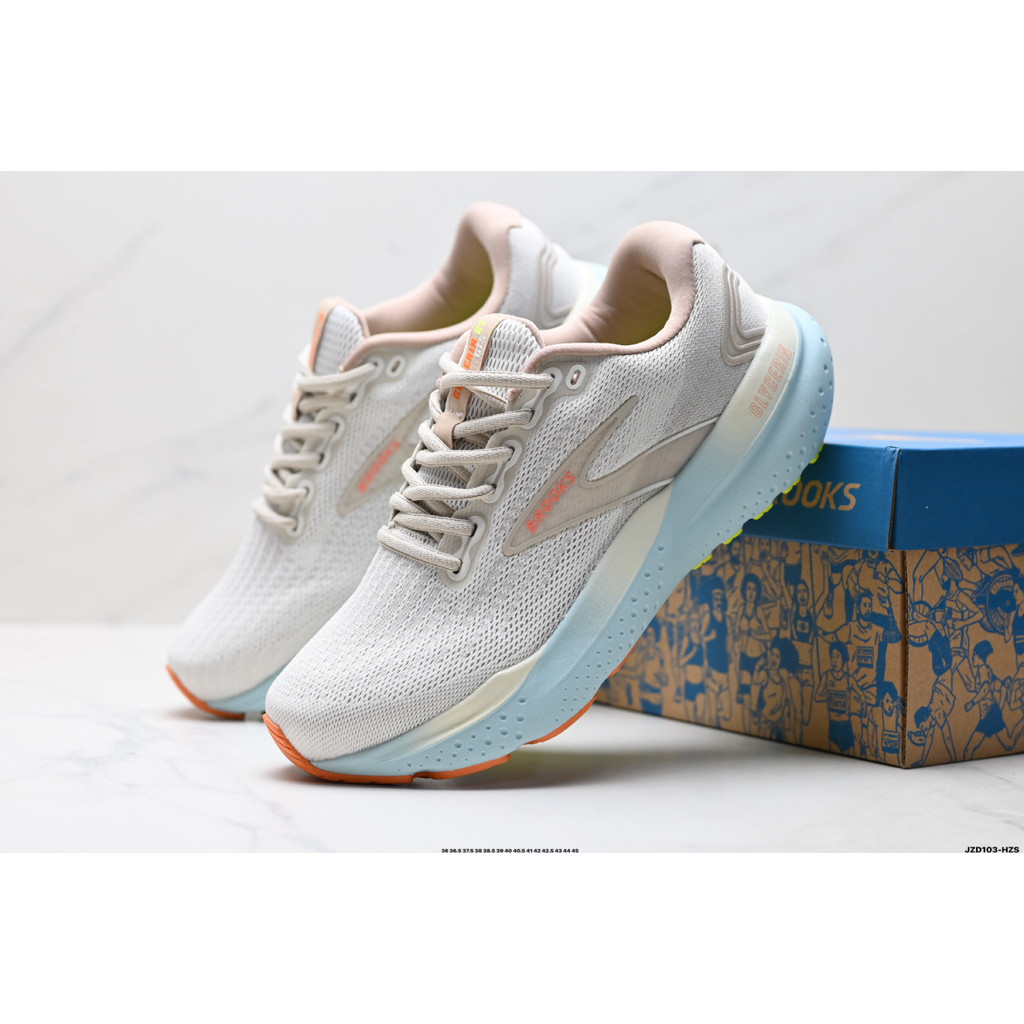 Brooks Glycerin 21 รองเท้าวิ่งกันกระแทกดีไซน์ใหม่สำหรับผู้ชาย เหมาะสำหรับการวิ่งมาราธอนและจ๊อกกิง รห