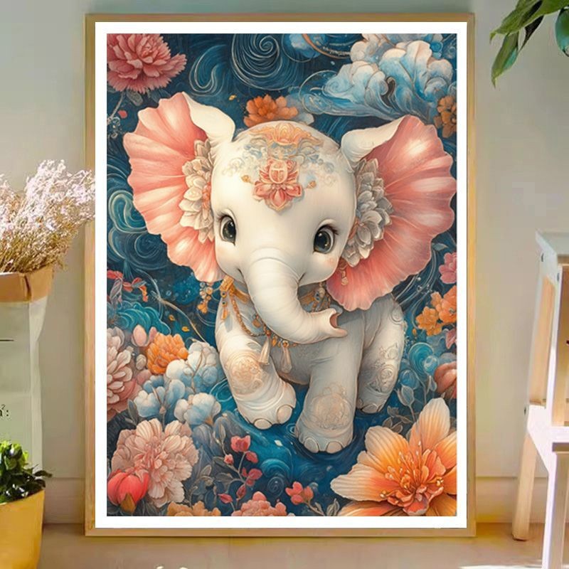 【70×50cm-11CT】ของตกแต่งบ้าน สัญลักษณ์นําโชค ปักครอสติสวาดด้วยมือ 2025 สัญลักษณ์นําโชคปักด้วยตนเองที่ทําด้วยมือใหม่
