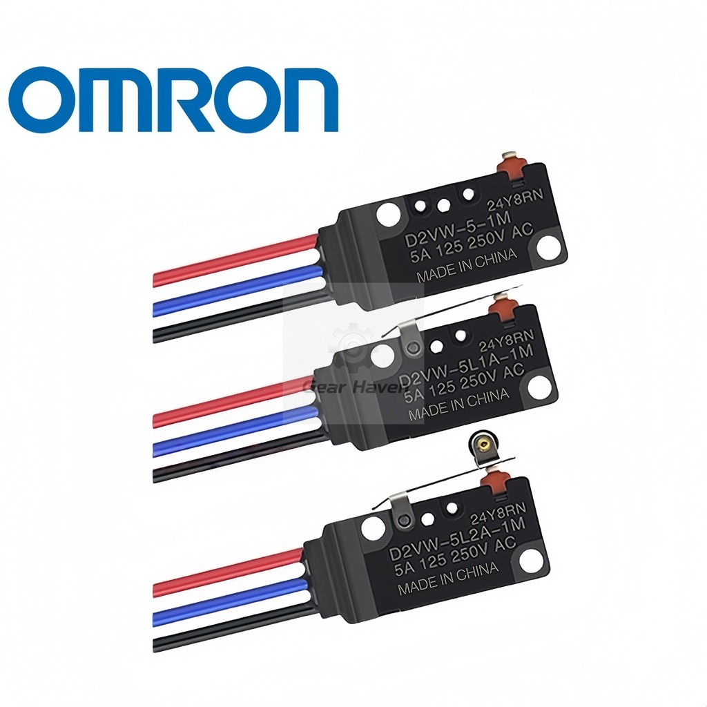 Omron ไมโครสวิตช์กันน้ําขนาดเล็ก D2VW-5-1M D2VW-5L1-1M D2VW-5L1A-1M D2VW-5L2-1M D2VW-5L2A-1M