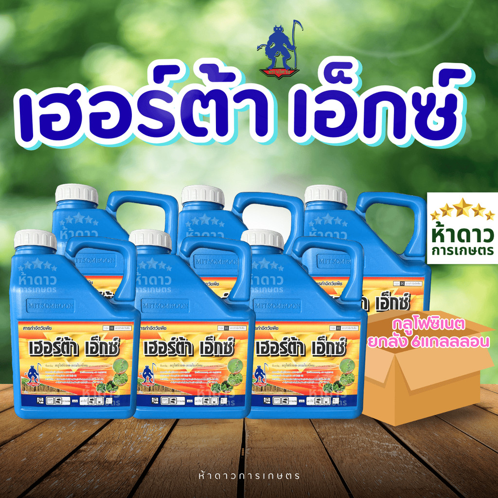 ยกลัง เฮอร์ต้าเอ็กซ์ กลูโฟซิเนต-แอมโมเนียม เฮอร์ต้า เอ็กซ์ ปีศาจ ยาฆ่าหญ้าใบแคบและใบกว้าง (แกลลอน4ลิตร* 6แกลลอน)