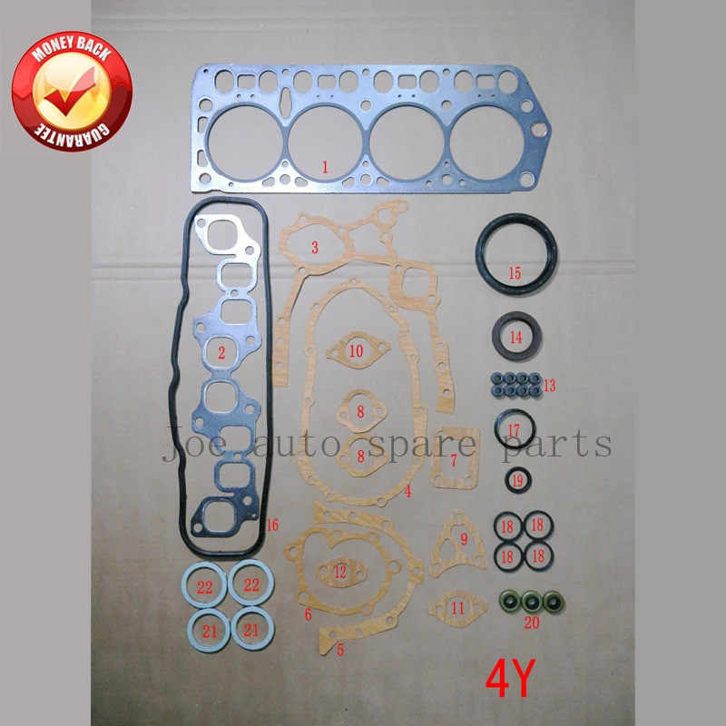 Cicishops 4Y 4YEC เครื่องยนต์ครบชุดปะเก็นครบชุดชุดสําหรับ Toyota Hilux/Liteace/DYNA 200/Stout 2237cc