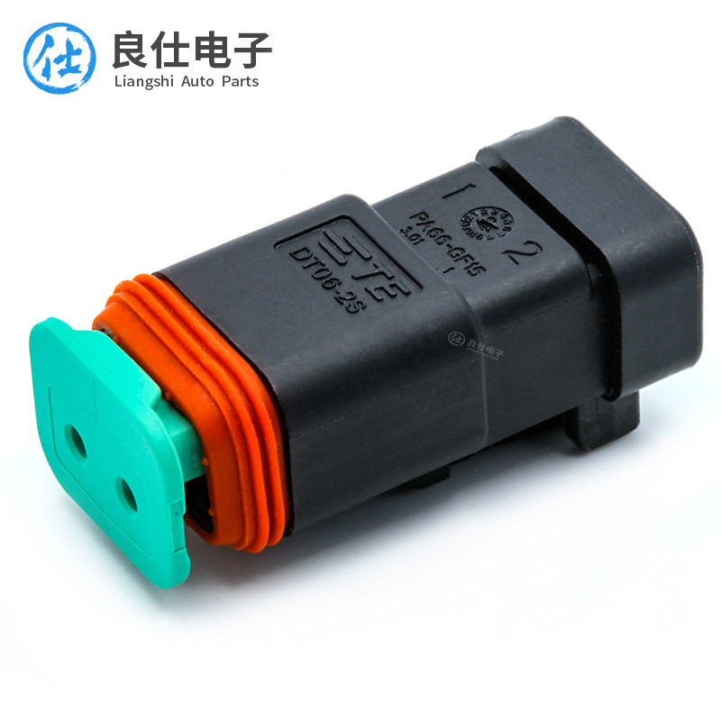 DT04-2P-E005 ขั้วต่อรถสีดําแบนชายหญิง DT06-2S-E005 Connector Butt Plug