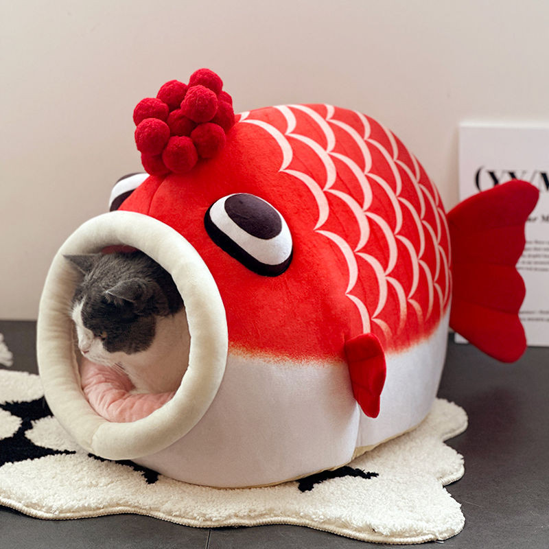 Oriental Premium#In Stock Petunia Cartoon Pet Cat House The dog bed is soft and cute Four Seasons Un