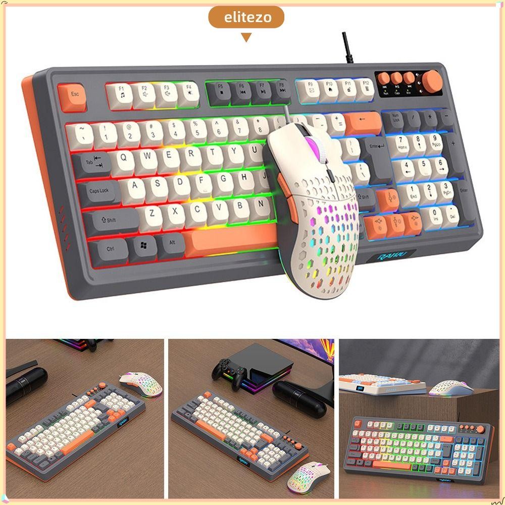 ELITEZO RAID T98 คีย์บอร์ด, คีย์บอร์ดเมาส์ชุด, การเชื่อมต่อ USB สีรุ้ง 98 เค้าโครงกุญแจคีย์บอร์ดเกมก
