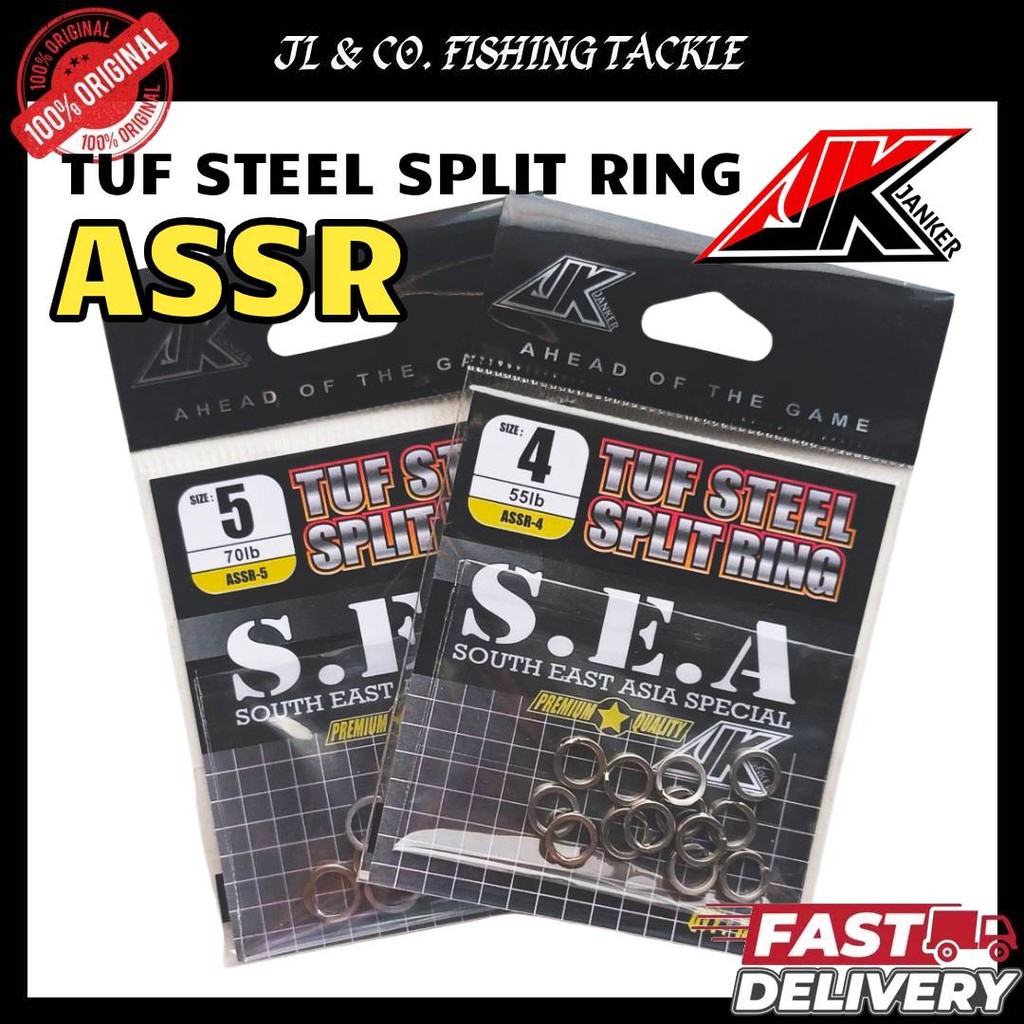 JK JANKER SEA TUF STEEL SPLIT RING, ตกปลา SPLIT RING ASSR