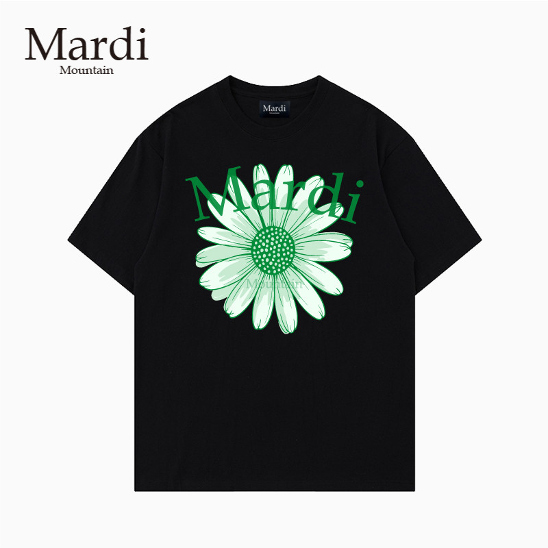Mardis Fashion Daisy Pattern พิมพ์เสื้อยืดผู้หญิงแขนสั้นผ้าฝ้ายใหม่