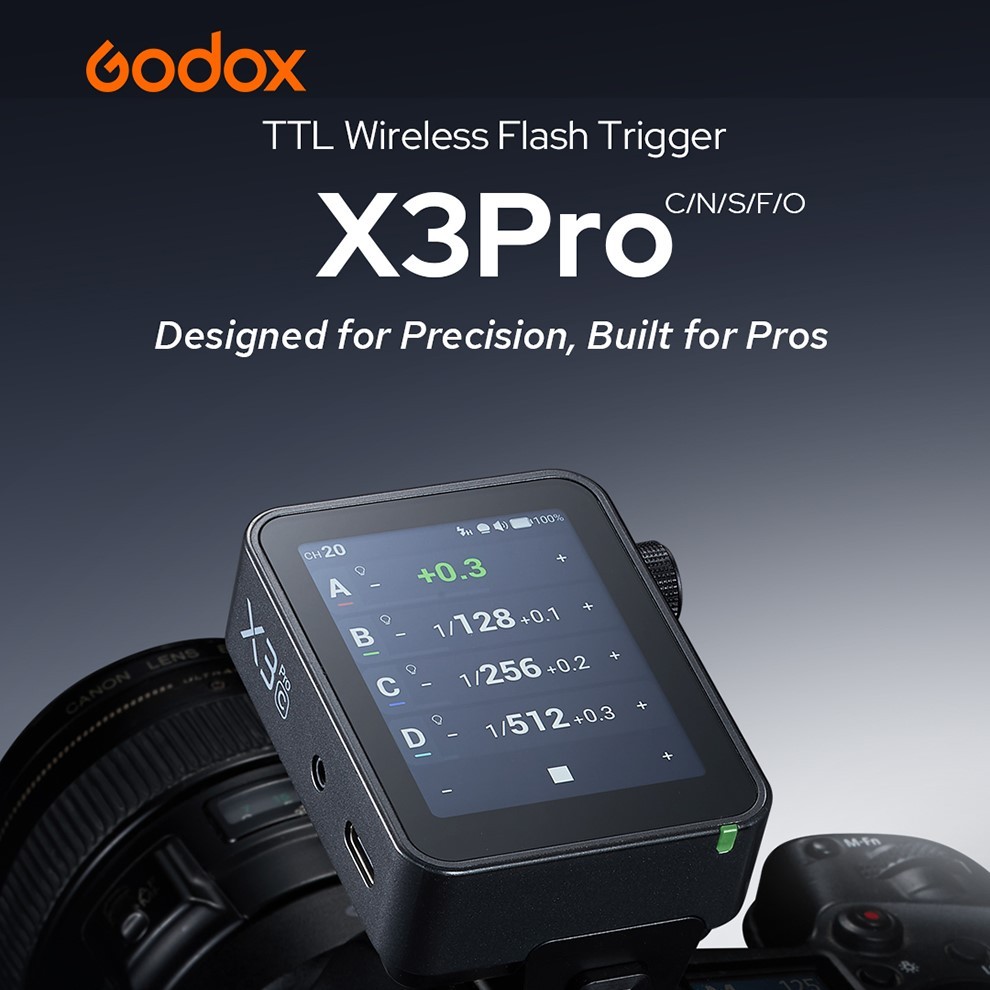Godox X3PRO C/N/S/F/O 2.4 นิ้ว TTL HSS 2.4G แฟลชทริกเกอร์ไร้สาย OLED หน้าจอสัมผัสเครื่องส่งสัญญาณสํา
