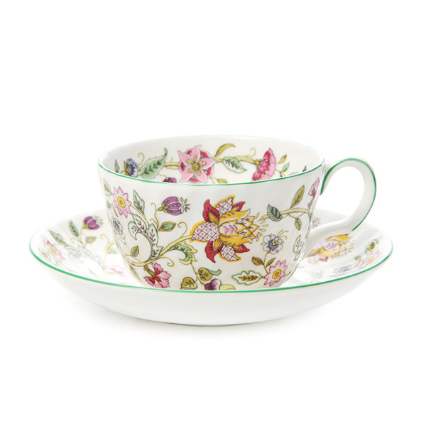 พร้อมสต็อก UK Minton Minton HADDON HALL ดอกไม้ Bone China ถ้วยกาแฟจานรองถ้วยน้ําชายามบ่ายแผ่น