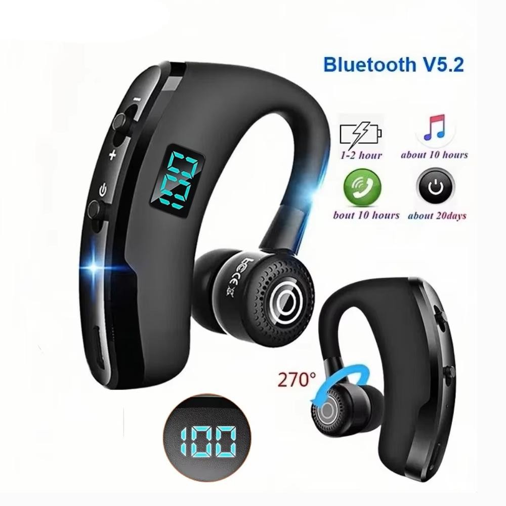 หูฟังไร้สายกีฬา V9S แบบบลูทูธ 5.2 พร้อมไมโครโฟนสำหรับรถยนต์