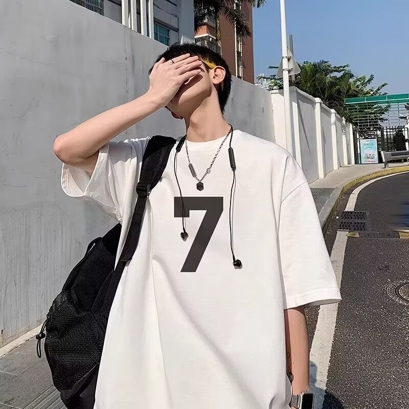 COD 2025SL78 Full 180g Five-Quarter Sleeve Black and White P7 Pink Blue Apricot P9 M-5XL Online Imag