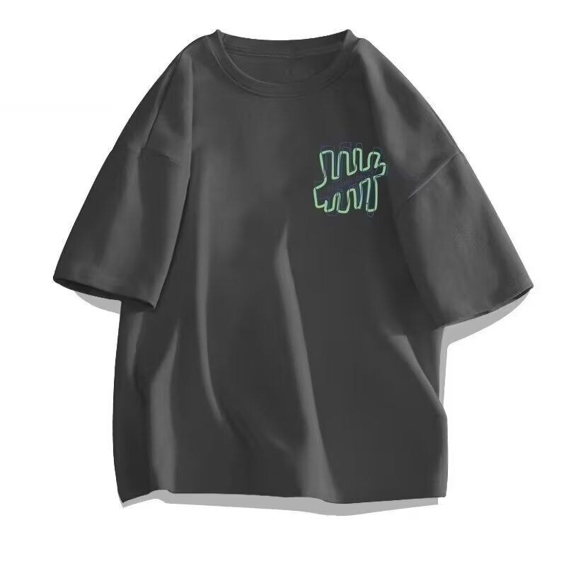 2025 NEW 2025 Hong Kong Style Retro Pure Cotton Short Sleeve T-Shirt for Men Ins Trendy Brand Unbran