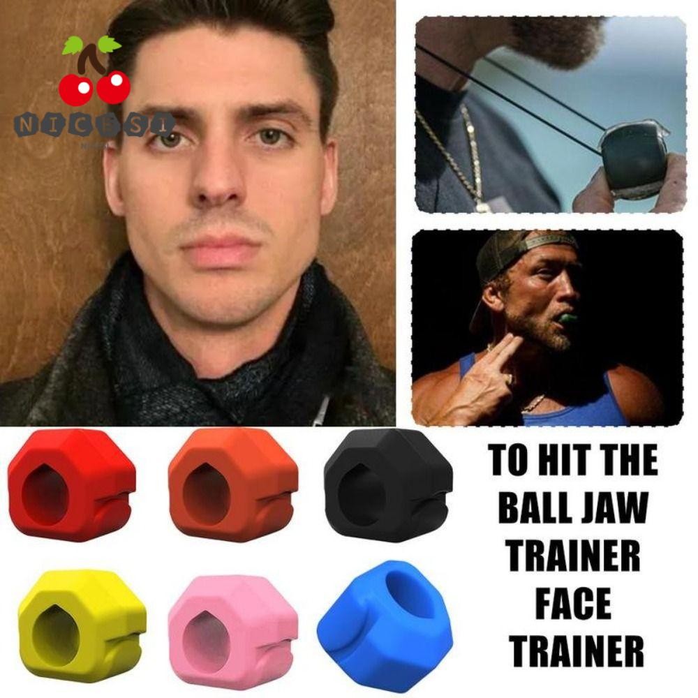 NICESI Jawline Exerciser, Gum เม็ด BPA Free Jaw Trainer, Anti-stress Exerciser Shaper ซิลิโคนลูกบอลอ
