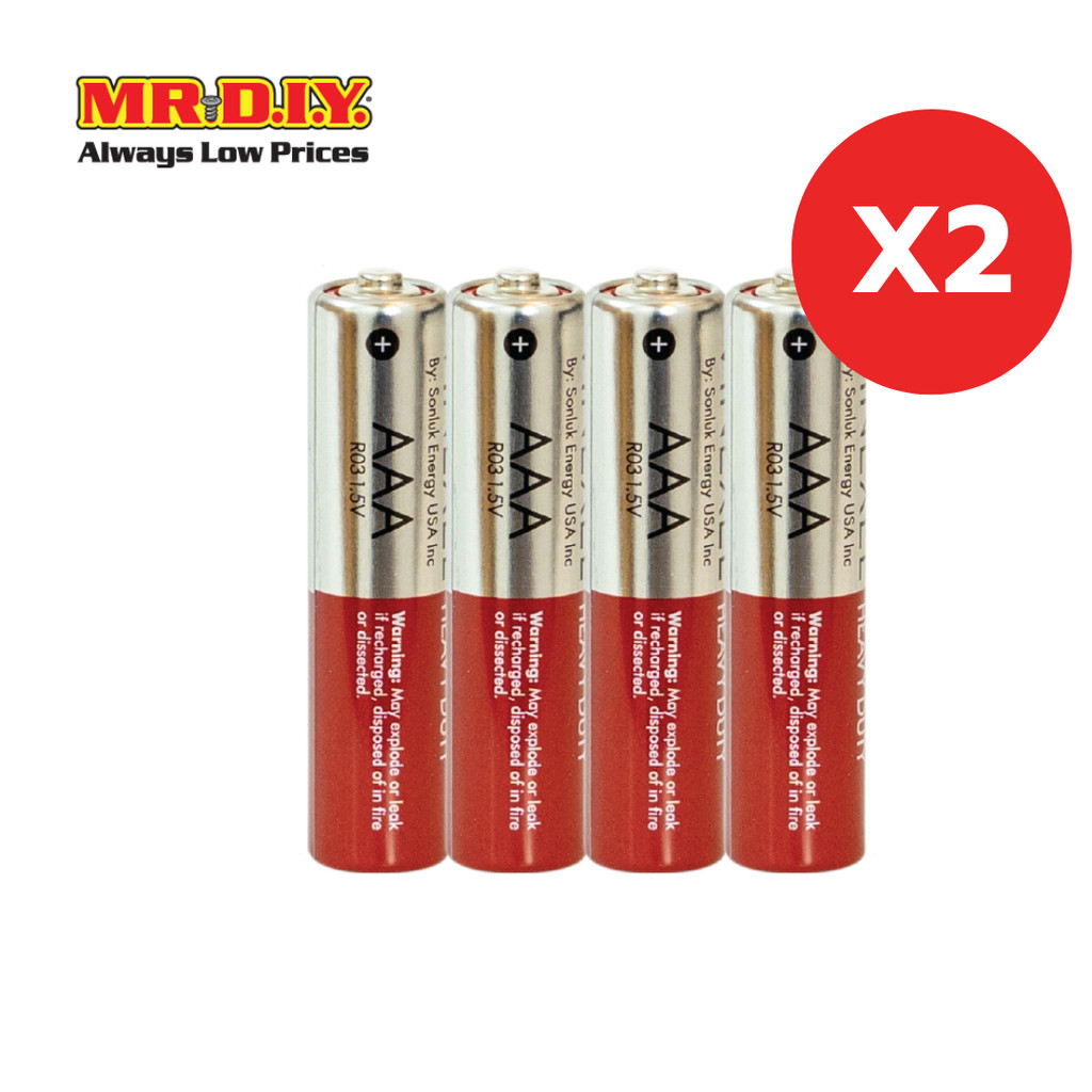 [2 แพ็ก] VINEXEL ถ่าน Super Heavy Duty AAA R03 1.5V จำนวน 4 ก้อน/แพ็ก