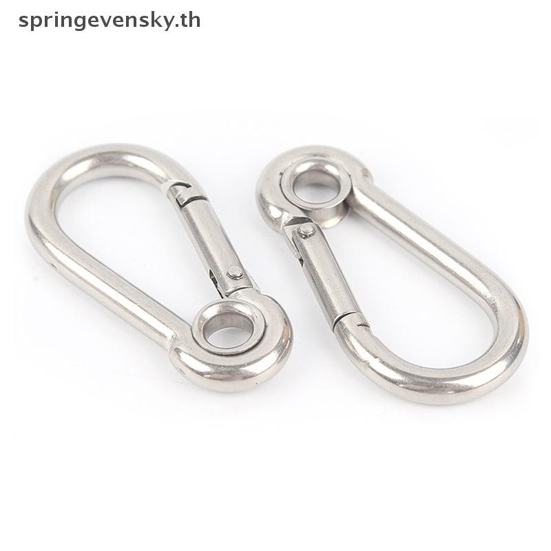 Springevensky M4 M5 M6 M7 M8 สแตนเลส Carabiner Carbine Snap Hook พร้อมตาไก่สปริงหัวเข็มขัดแหวนใหม่