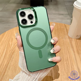 เคสไอโฟน 11 แฟชั่นประจุแม่เหล็ก Plating เลนส์กันชน สำหรับ IPhone 17 AIR 13 11 14 Pro Max 16 15 12 Pro Max 14 15 16 Plus