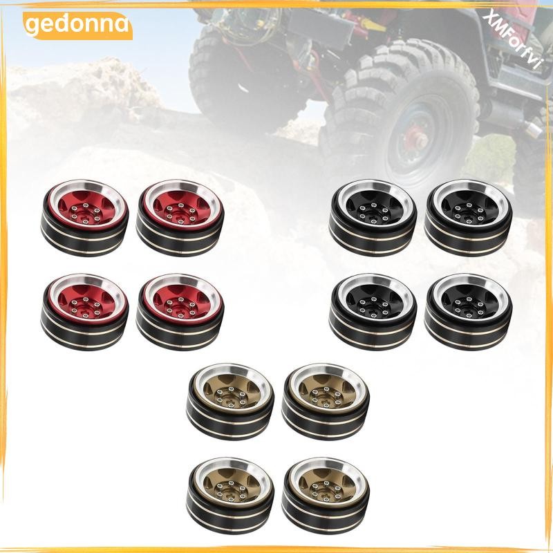 [gedonna] 4 ชิ้น 1.3 นิ้ว Beadlock ดุมล้ออุปกรณ์เสริมโลหะกว้าง 1.5 ซม. สําหรับ