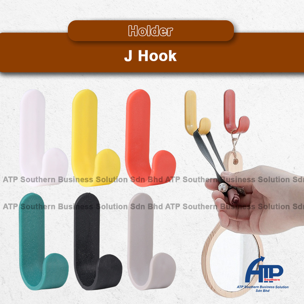 J-Hook ติดผนัง NJ Hook ตะขอติดผนังเจาะกาว Strong Hook สําหรับคีย์ผ้าเช็ดตัวกระเป๋าห้องน้ําห้องครัว H