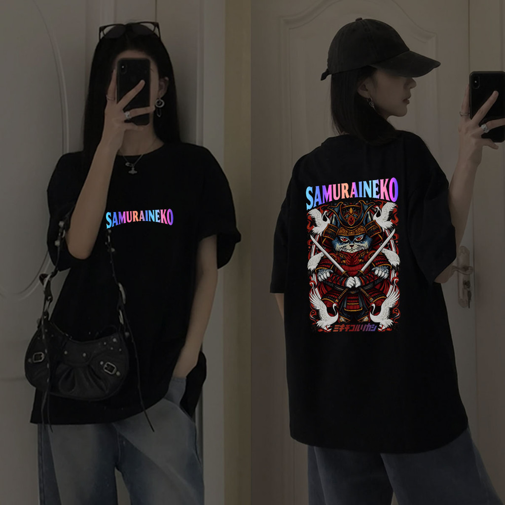 (ผ้าฝ้าย 100%) Luvoro แขนสั้นเรืองแสงสุดเท่ 2025 เสื้อยืด Cotton oversize T-shirt unisex ลาย เนื้อผ้านุ่มระบายอากาศดี แขนสั้น ใส่สบาย สีดำและสีขาว เสื้อยืดทูโทน เสื้อกีฬา เสื้อยืดแขนสั้น E028